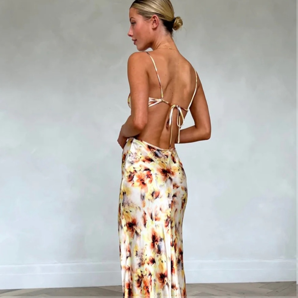 Bec & Bridge Cedar City Floral Satin Maxi Dress